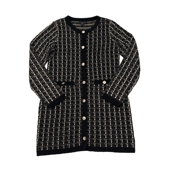 Tahari Dresses & Skirts - Tahari Women’s Black and Nude Long Sleeve Knit Dress Work Wear Size L